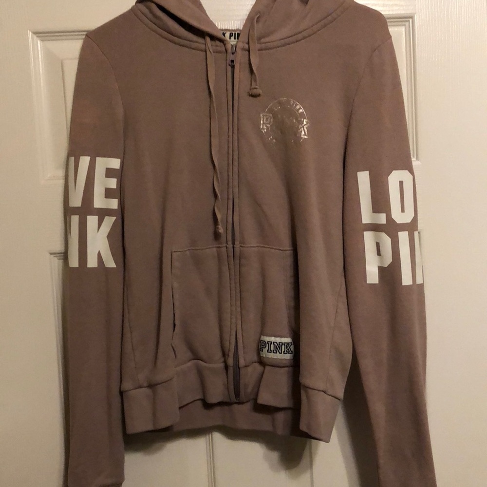 Victoria secret tan zip up jacket medium